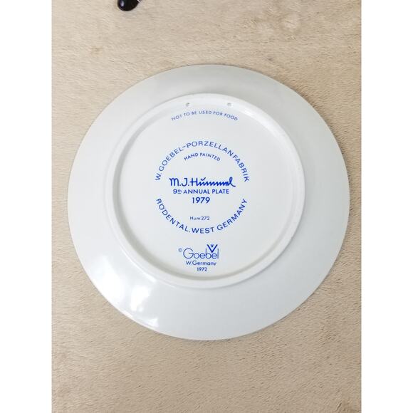 Hummel 9th Annual Plate 1979 Goebel Hand Painted Hum 272 West Germany Vintage - Picture 11 of 13